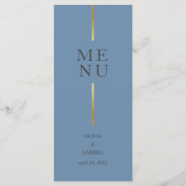 Goud en zwart blauw. Eenvoudig modern huwelijksdin Menu
