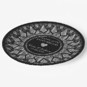 Goud en zwart bloemenmandala bruiloft Jubileum Papieren Bordje (Gekanteld)