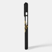 Goud en zwart bloemmotief Case-Mate iPhone case (Achterkant / Links)