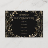 Goud en zwart bloemontwerp informatiekaartje (Voorkant)