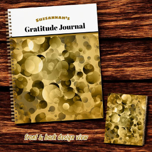 Goud en Zwart Bokeh Dankbaarheid Cover Notitieboek