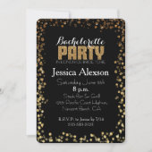 Goud en Zwart Bokeh Glitter Bachelorette Kaart (Voorkant)