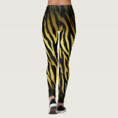 Goud en zwart bontwerk, tijgerstrepen pat leggings (Achterkant)
