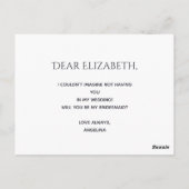 Goud en zwart bruidsmeisje voorstel briefkaart (Achterkant)