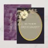 Goud en zwart bruidsmeisje voorstel briefkaart (Voorkant / Achterkant)