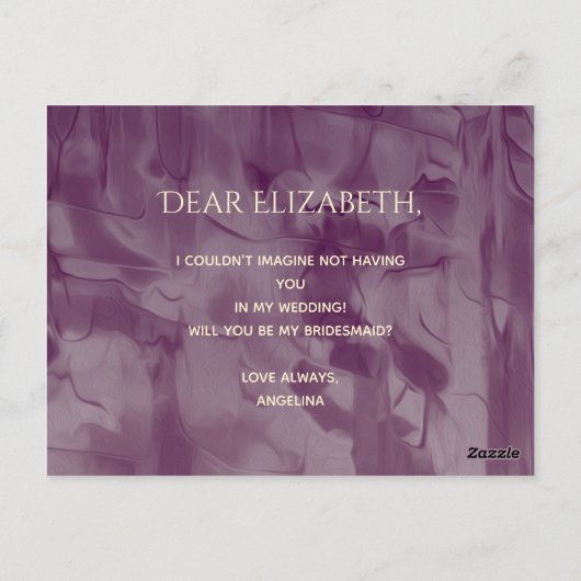 Goud en zwart bruidsmeisje voorstel briefkaart (Achterkant)