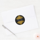 Goud en zwart bruiloft sticker (Envelop)