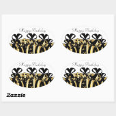 Goud en Zwart Cadeau Cadeaus | Aanpassen Ovale Sticker (Vel)
