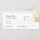 Goud en zwart cadeaubon (Achterkant)