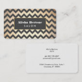 Goud en zwart Chevron Patroon Salon & Spa Visitekaartje (Voorkant / Achterkant)