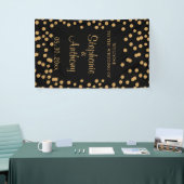 Goud en zwart Confetti bruiloft Spandoek (Beurs)