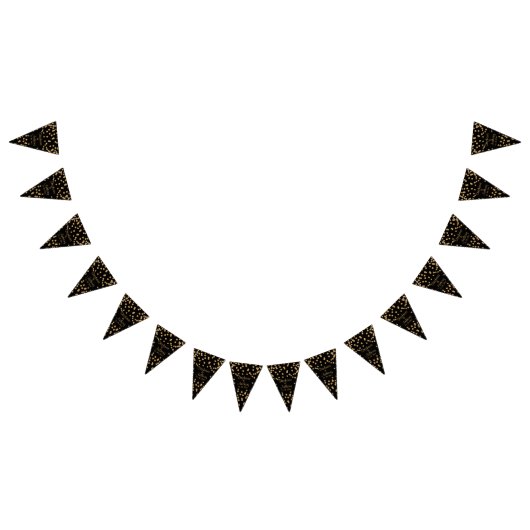 Goud en zwart Confetti bruiloft Vlaggetjes (Alle)
