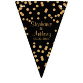 Goud en zwart Confetti bruiloft Vlaggetjes (Tweede vlag)
