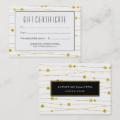 Goud en zwart Confetti-papier Kortingskaartje (Voorkant / Achterkant)