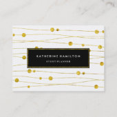 Goud en zwart Confetti-papier Kortingskaartje (Achterkant)