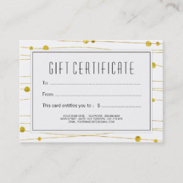 Goud en zwart Confetti-papier Kortingskaartje