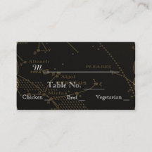Goud en Zwart Constellatie Bruiloft Plaats Kaarten