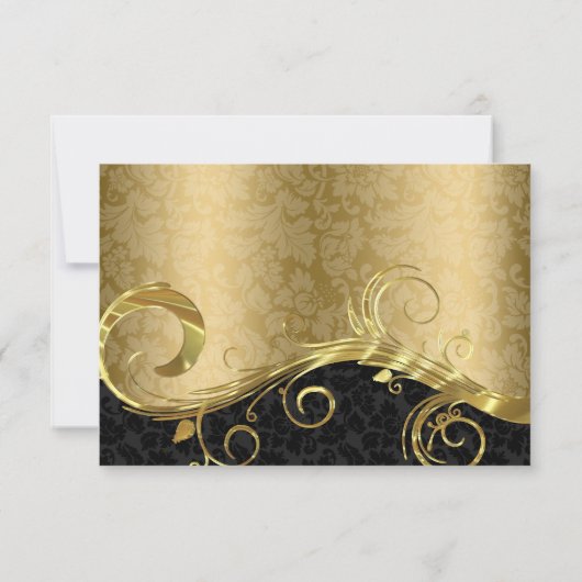 Goud en zwart Damask - RSVP (Achterkant)
