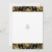 Goud en zwart damast 50ste trouwdag kaart (Achterkant)