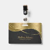 Goud en zwart damast patroon badge (Voorkant met clip)