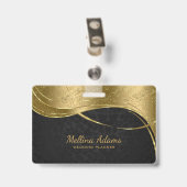 Goud en zwart damast patroon badge (Achterkant met clip)