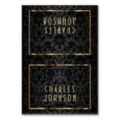 Goud en zwart damast - Place Cards Kaart (Voorkant)