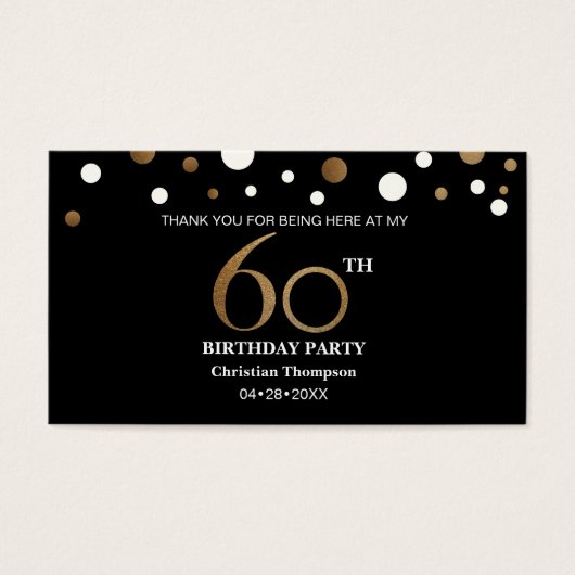 Goud en zwart, dank u kaarten visitekaartje (Voorkant)