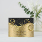 Goud en zwart dasje met wervelkolom - Bewaar de da Aankondigingskaart (Staand voorkant)