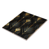 Goud en zwart Deco, Chiaroscuro, isometrisch Tegeltje (Zijkant)