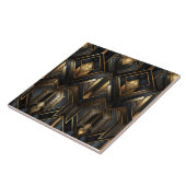 Goud en zwart Deco, Cityscape Uitzicht Tegeltje (Zijkant)