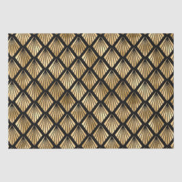 Goud en zwart deco geometrische ventilator tissuepapier