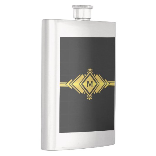 Goud en zwart, deco-gordel heupfles (Rechts)