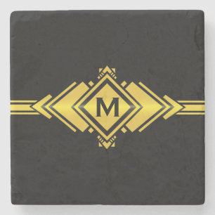 Goud en zwart, deco-gordel stenen onderzetter