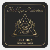 Goud en zwart, derde oogmerk Kandeletiket Vierkante Sticker (Voorkant)