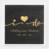 Goud en zwart doe ik | Bruiloft Servet (Voorkant)