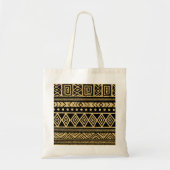 Goud en zwart driehoekig geometrisch patroon tote bag (Voorkant)