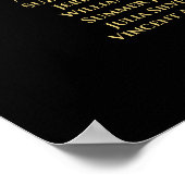 Goud en zwart Eenvoudig 9-tafel-weddenschappen Poster (Hoek)