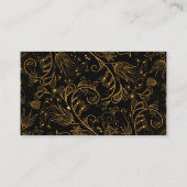 Goud en zwart Elegant Bloemen Bruiloft Registry Informatiekaartje (Achterkant)