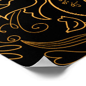 Goud en zwart Elegant Bloemen Bruiloft Welkom Poster (Hoek)