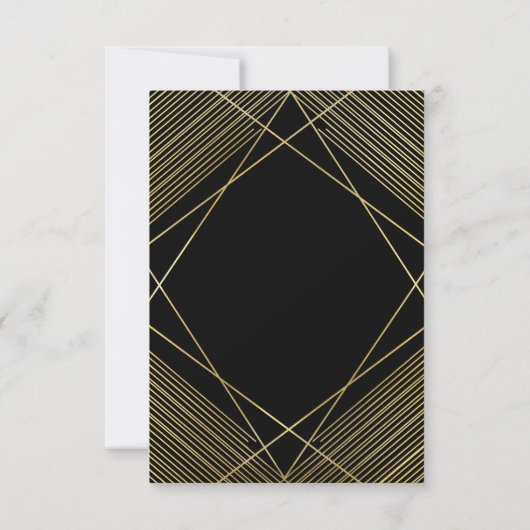 Goud en zwart Elegant modern Glam Deco-tabelnummer Kaart (Achterkant)