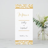 Goud en Zwart Elegant Stijl Bruiloft Menu (Staand voorkant)