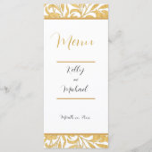 Goud en Zwart Elegant Stijl Bruiloft Menu (Voorkant)