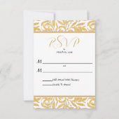 Goud en zwart Elegant Style Wedding Reply RSVP Kaartje (Voorkant)