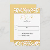 Goud en zwart Elegant Style Wedding Reply RSVP Kaartje (Voorkant / Achterkant)