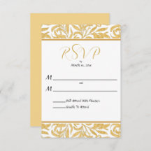 Goud en zwart Elegant Style Wedding Reply