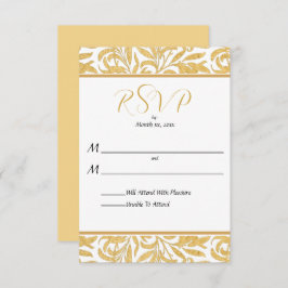Goud en zwart Elegant Style Wedding Reply RSVP Kaartje
