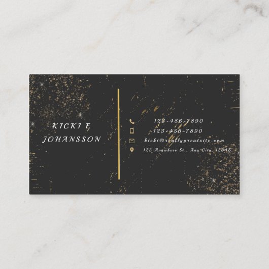 Goud en zwart Elegant Visitekaartje (Achterkant)