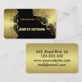 Goud en zwart Elegant Visitekaartjes Monogram (Voorkant / Achterkant)