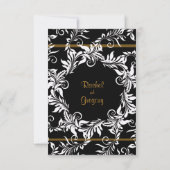 Goud en zwart Elegant Wedding Reply Kaart (Achterkant)