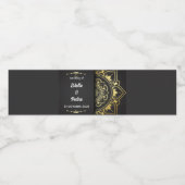 Goud en zwart elegante huwelijksgunsten landelijk waterfles etiket (Enkel label)